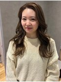 透明感ブラウンアッシュ/かきあげスタイル