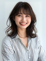 モニカ ヘアー(monica Hair)&nbsp;外ハネミディ 顔周りカット 美髪 30代40代 似合わせカット 艶髪