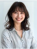 外ハネミディ 顔周りカット 美髪 30代40代 似合わせカット 艶髪