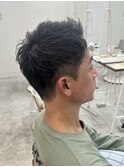 メンズヘアショート刈り上げツーブロックスパイキーショート黒髪