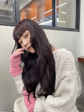 ニコ トウキョウ 渋谷(nico TOKYO) ダブルカラーチェリーレッドピンクブラウン韓国レイヤーロング