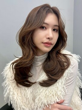 ★美髪縮毛矯正くびれ巻き◎小顔カット×ツヤ感ショコラブラウン