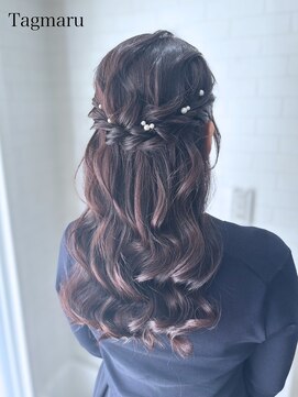 タグマル 卒業式お母様ヘアセット☆エレガントなハーフアップ