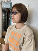 大人女性のミニボブ/ストレート/ハイライト/再現性/salt大久保