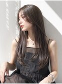 ロング/レイヤー/大人女性/ダークモカ/髪質改善カラー/美髪矯正