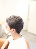 メンズダークシルバーアッシュショートマッシュ/亀戸