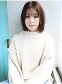 天神【BIRTH】内巻きワンカール×耳掛け前下がりボブ