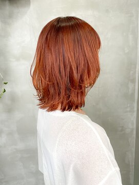 テトヘアー(teto hair) オレンジカラー　オレンジブラウン　レイヤー　暖色系カラー