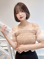 ロンド クラン 岡崎(Lond Clan)&nbsp;切りっぱなしボブ　ヌーディーカラー　小顔ヘア　前下がりボブ