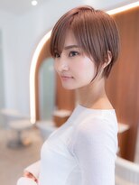 20代30代大人可愛い斜めバング小顔ショートボブシルキーベージュ