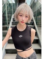 リークフー(Ree cu fuu)&nbsp;10代20代30代40代前髪　金髪ふわふわボブ　藤沢