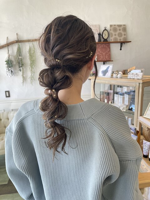 網下ろしヘアアレンジ