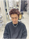 熊本メンズ短髪ショートスパイキーショートコーラルカラー