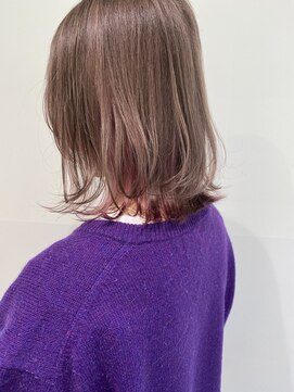 エニ 自由が丘(ENi) 黒髪/グレーベージュ/レイヤーロング/前髪パーマ[自由が丘駅]