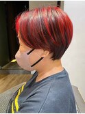 《前地 麻衣》似合わせショートスタイルレッドカラー