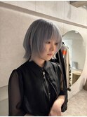 ボブウルフ/ハイトーンウルフ/シルバーカラー/グレーカラー