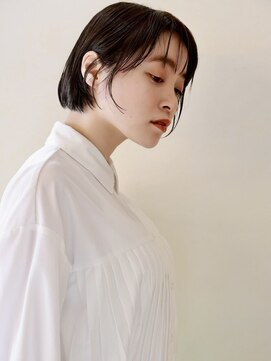 カナン(CANAAN) ”マチルダボブ”ショート×暗髪/オリーブベージュ/ウェットヘア