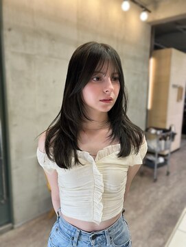 ソルトウォーター(SALT WATER) オリーブグレージュ/レイヤーカット/ブリーチなし/恵比寿/代官山