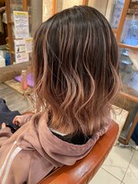 ネオリーブサイン 大森店(Neolive sign) ピンクベージュ バレイヤージュカラー 【大森】