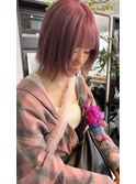 フェイスレイヤー外ハネボブ×ピンクカラー
