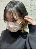 西梅田/ボブ/グレーベージュ/白髪ぼかし/ハイライト/ベージュ