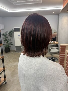 モコヘアーフロール(MOCO hair flor) モーブピンク×レイヤーボブ