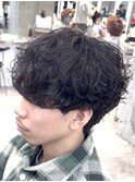 渋谷シャドウパーマメンズマッシュ無造作パーマ癖毛風パーマ