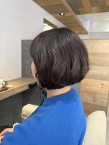 ブルーム ヘア デザイン ドゥーエ(bloom hair design due) 重めミニボブ×艶カラー【ボブ/ミニボブ/髪質改善/塚口】