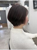 前髪イメチェンピンクベージュクールショート
