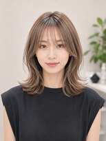 エイチエムヘアーホーム 池袋2号店(H M hair home)&nbsp;グレージュブラウン/ミディアムレイヤー/韓国巻き/顔周りカット