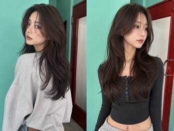 モルト 麻生(molt)の写真/《小顔効果×色気UP》ワンホン/韓国ヘア/海外*流行のカーテンバング,顔周りのレイヤーカット*上品で華やか