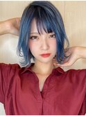 派手髪ボブ