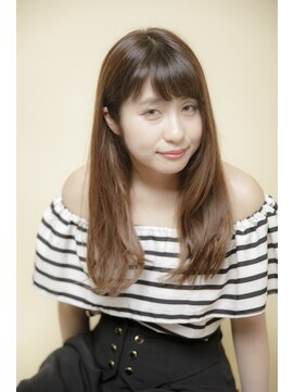 ルルディ バイ アフロディーテ銀座(luludi by APHRODITE) 黒髪/グレーベージュ/レイヤーロング/前髪パーマ/銀座