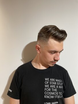 リバレッジ 広尾(Leverage) 大人の海外七三分けフェードカット【広尾、恵比寿】担当:尾上