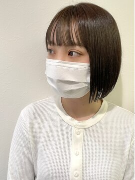 フレーム ヘア ルーム 天王寺駅前店(FRAME hair room) ぱつっとボブ/カーキベージュ