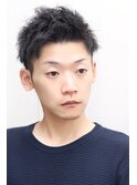 爽やかメンズ☆無造作ツーブロックアップバングナチュラル黒髪
