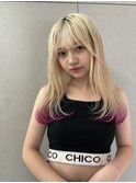 ブロンド×ピンク