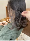 《花屋併設》イヤリングカラー  グレー くびれヘア 韓国ヘア
