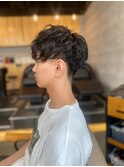 MEN'S HAIRダークアッシュマッシュパーマ