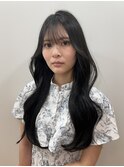 韓国レイヤーヨシンモリ小顔前髪オルチャン透明感オリーブグレー