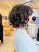 【morio成増 セリザワ】切りっぱなしボブ 強めパーマ