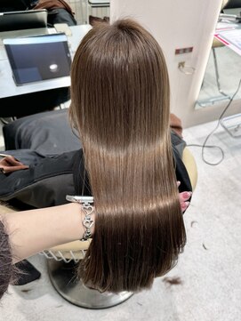 レーヴバイロンド 仙台(Reve by Lond) ブリーチなし ヘーゼルベージュ ワンレン 小顔 韓国ヘア 仙台