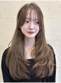 韓国風/レイヤー/小顔/前髪カット/髪質改善/グレージュ/透明感