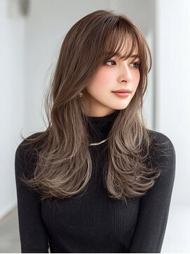 ダル 渋谷/表参道(DAL.) 顔周りカットハッシュカットダークブラウンワンホンレイヤー韓国