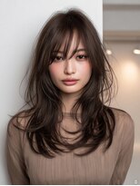 ダル 渋谷/表参道(DAL.)&nbsp;暗髪/ロングレイヤー/リッチ/前髪あり/ショコラビター/ブラウン