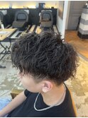 ツーブロックショート×ツイストスパイラルパーマ
