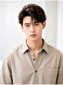 韓国風センターパートマッシュ|好印象メンズヘア