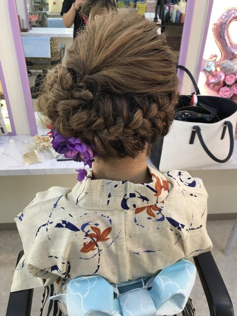 お祭りヘアセット