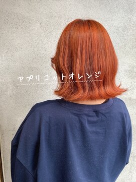スイート ヘアデザイン(Suite HAIR DESIGN) 【ブリーチ1回】アプリコットオレンジ×くびれボブ