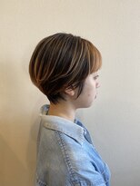 ガーデンエス 緑井店(GARDEN es)&nbsp;ショートでバレイヤージュ＋ヘムラインカラー